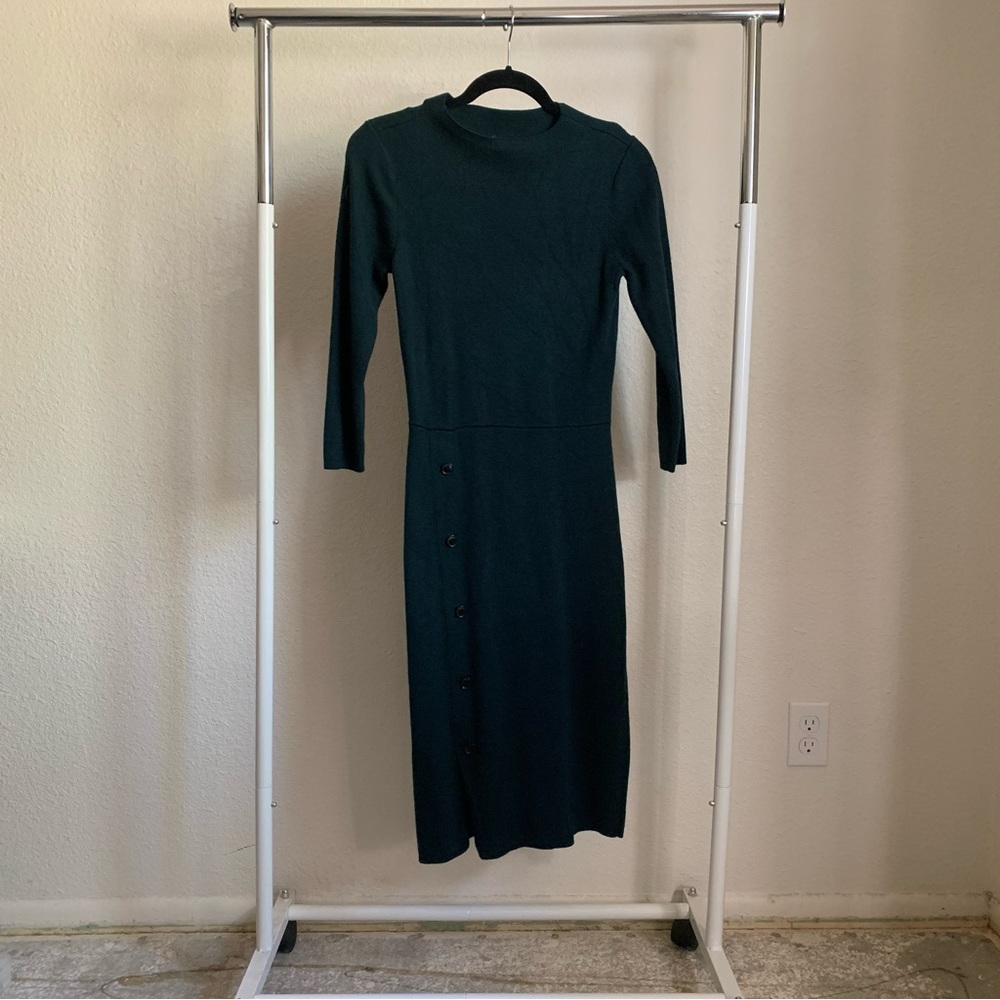 Ann Taylor dark green sweater dress sz x-small